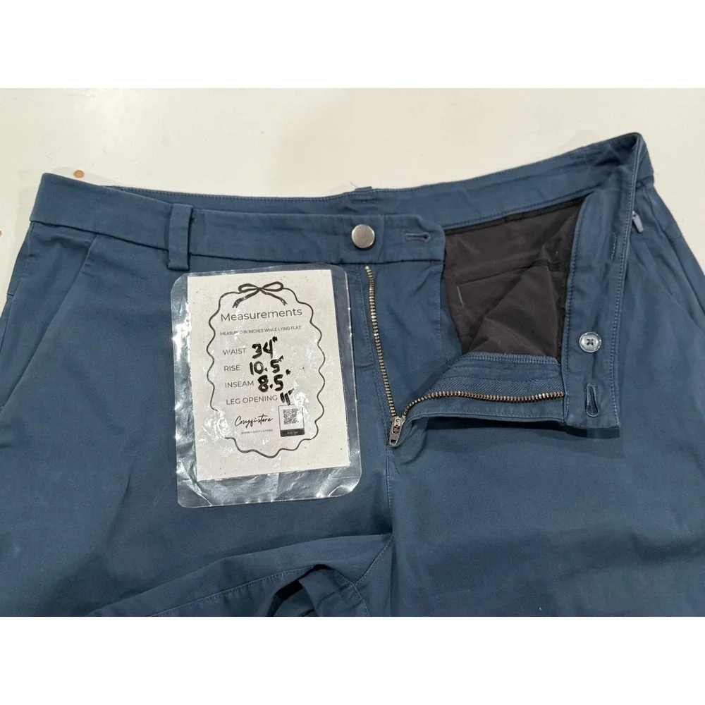 Lululemon Commission Short 9 Navy Blue Warpstreme Golf Chino Mens 34 LM7AASE